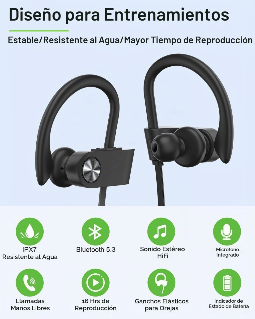 Audífonos Deportivos Inalámbricos 5.3 IPX7