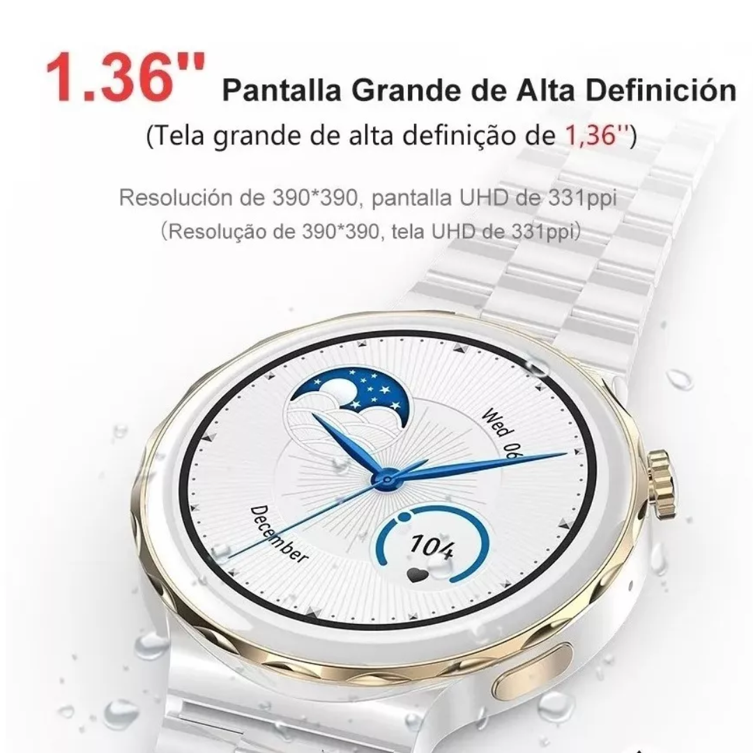 Smartwatch HK43 White & Gold IP67