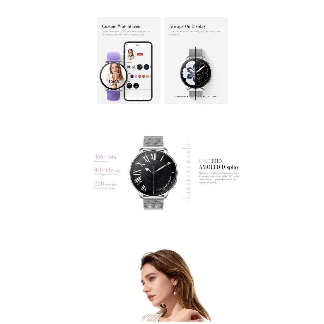 Smartwatch Kieslect Lady Elfin Moonlit SIlver