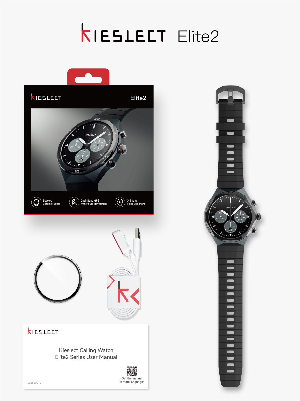 Smartwatch Kieslect AI Elite 2 Black GPS